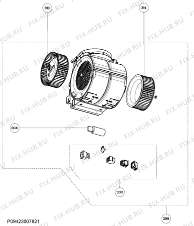 Взрыв-схема вытяжки Zanussi ZHC9354X - Схема узла Section 3